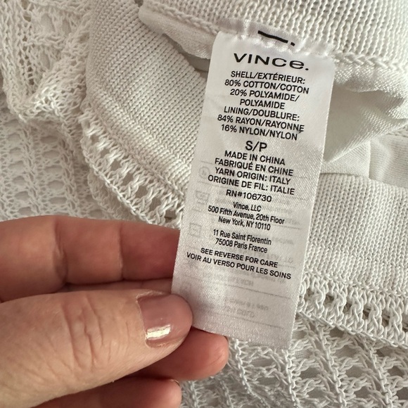 Vince Crochet knit t-shirt top Sage Size S Small Great Condition - Picture 6 of 7